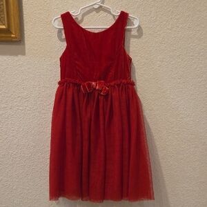 Red Velvet Kids Dress with Tull Sparks Skirt